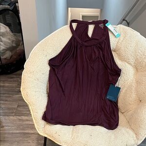 Market & Spruce Kaya Keyhole Halter Women’s Dark Purple Knit Top -XXL